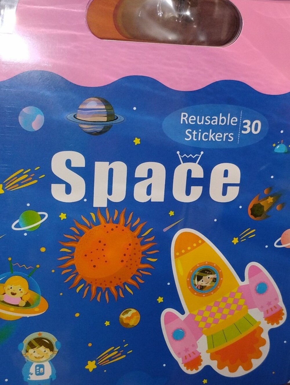 Space Reusable Sticker Vook - Pink & Blue